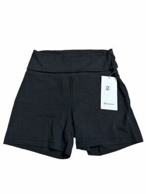 NWT Lululemon Groove Foldover Mid-Rise Short *4” Nulu (Black) Size 12